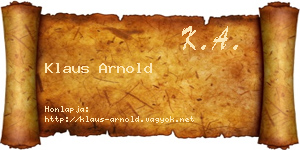 Klaus Arnold névjegykártya