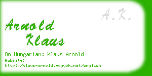 arnold klaus business card
